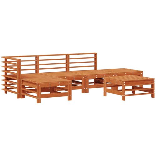  Set lounge namje&amp;scaron;taja za vrt 5 pcs Vosak Smeđa Masivna borovina - Vo&amp;scaron;tano smeđa Slike