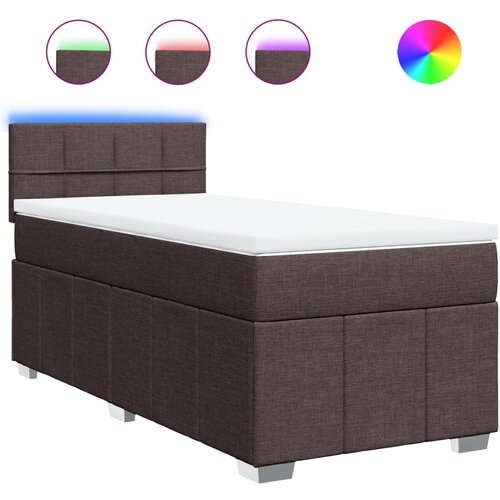 Maison Chic Box spring postelja - Vzmetna postelja z vzmetnico temno rjava 100x200 cm blago SL24463, (21890803) Cene