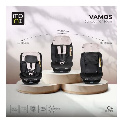 Cangaroo Moni Vamos autosjedalica i-Size 0-36 kg (40-150 cm) 360, crna Slike