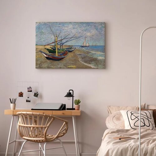  Slika - Vincent van Gogh – Fishing Boats on the Beach 120x80 Standard Cene