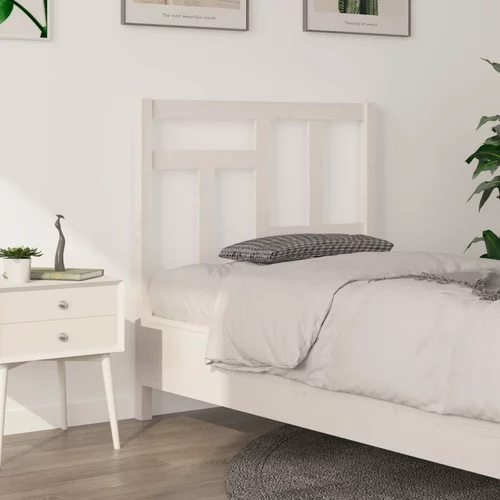  Uzglavlje za krevet bijelo 95,5x4x100 cm od masivne borovine