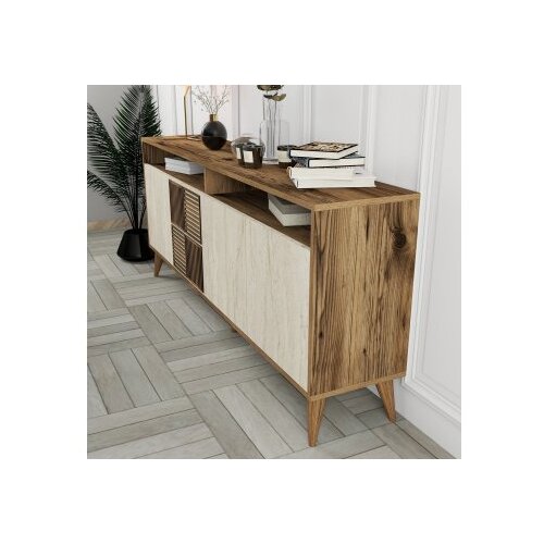 Hanah home milan - walnut, travertine walnuttravertine console Slike