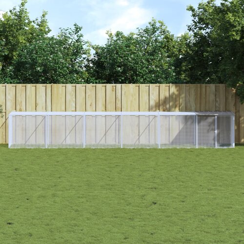vidaXL Kavez za kokoši s krovom svjetlosivi 603x98x90 cm čelični Cijene