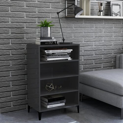 VidaXL Komoda visoki sjaj siva 57 x 35 x 90 cm od iverice Slike