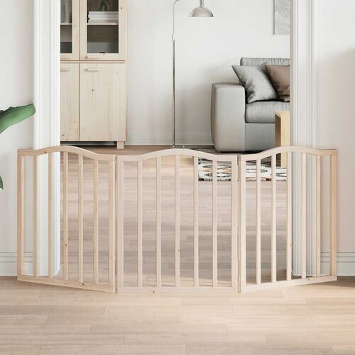 vidaXL Vrata za pse s 3 panela sklopiva 150 cm od drva topole Cijene