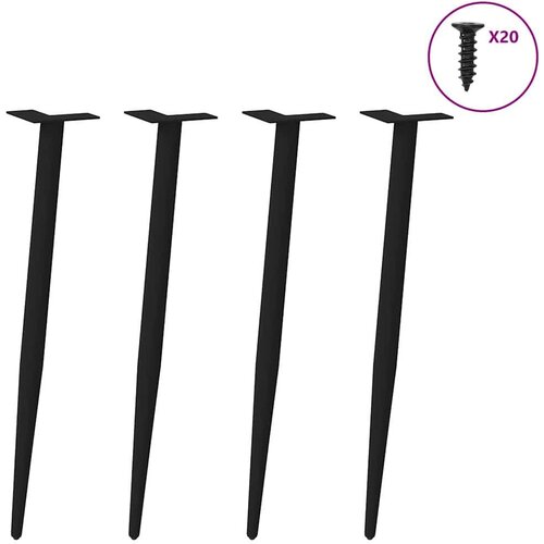VidaXL Noge stolića za kavu stožastog oblika 4 kom crne 72-73 cm čelik Slike