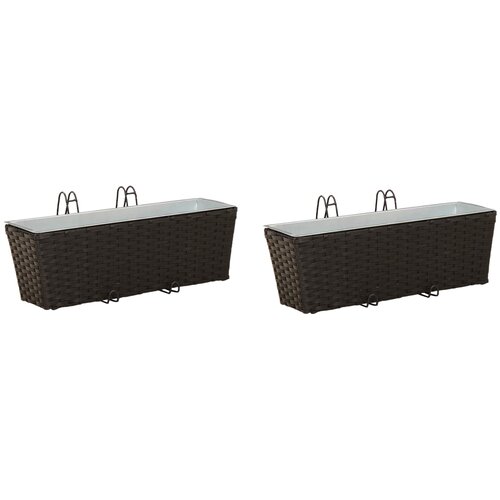  Ograda 2 pcs Crna 50 x 17 x 17 cm Metal Slike