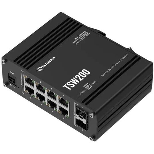 Teltonika UhAB TSW200 Unmanaged Gigabit Ethernet (10 /100 /1000) Power over Ethernet (PoE) Black Cene