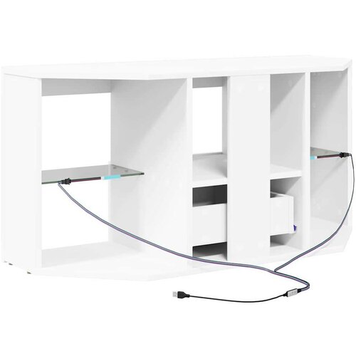  Kotni LED TV ormar Bijelo 100 x 40 x 50 cm Konstruirano drvo Slike