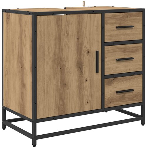  Set namje&amp;scaron;taja za kupaonicu 3 kom. Umjetnički hrast Smeđa 65 x 33 x 60 cm Slike