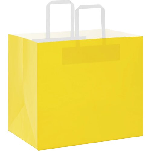  Papirnate vrećice 250 kom s ručkama žute 32x22x28 cm Slike