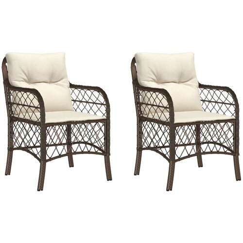 Maison Chic Vrtni stoli - Stol za vrt z blazinami 2 kosa rjav poli ratan JS2144, (21876804) Slike