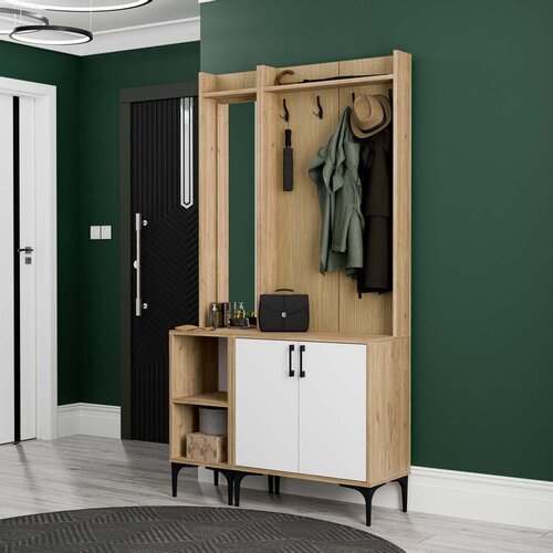 Hanah home čiviluk set 5042-5002 oakwhite hall stand Slike