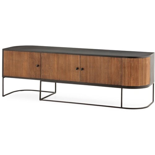MOME TV komoda od masivnog manga u prirodnoj boji 160x55x40 cm Curve &amp;ndash; Slike