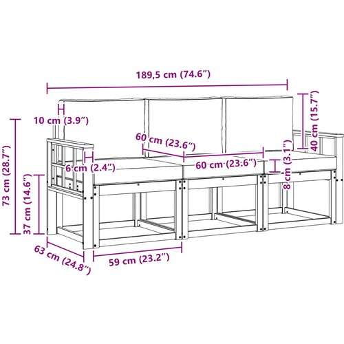  Set vanjskih sofa 3 kom. Slike