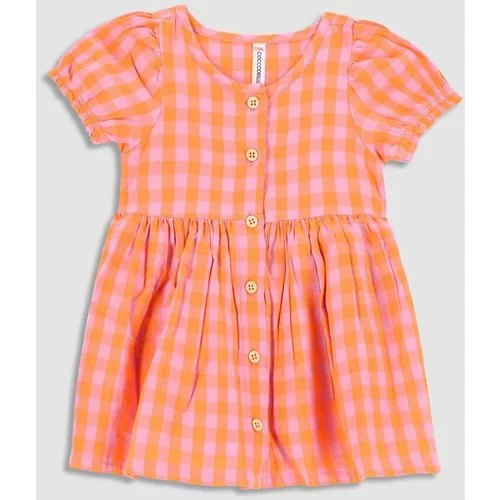 Coccodrillo Dječja pamučna haljina boja: ljubičasta, mini, širi se prema dolje