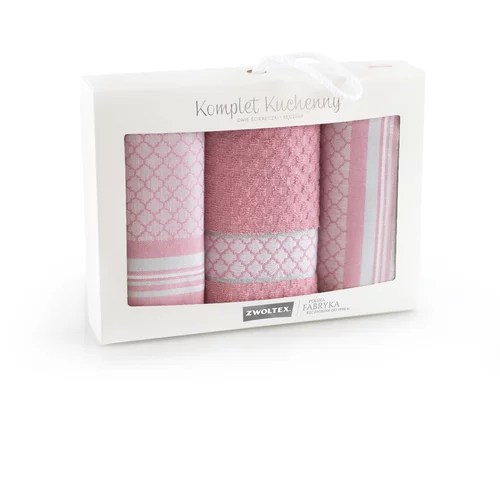 Zwoltex Unisex's Kitchen Towel Set Maroko Pink/Pattern