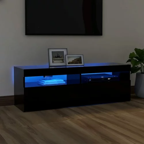 vidaXL TV ormarić s LED svjetlima crni 120x35x40 cm