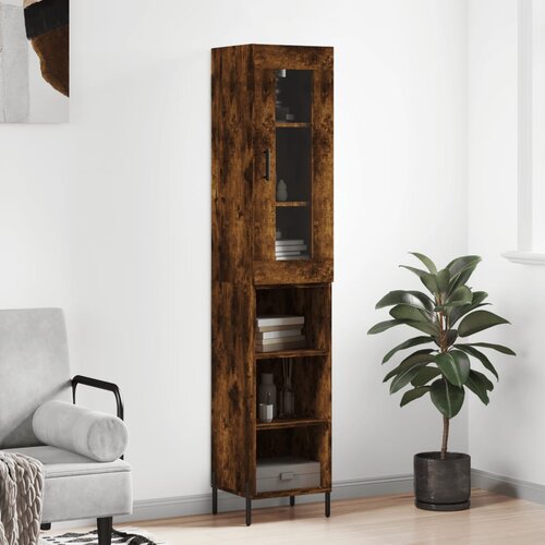 vidaXL Visoka komoda dimljeni hrast 34 5x34x180cm konstruiranog drva Cene