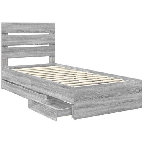  Okvir za krevet Siva Sonoma 75 x 190 cm Inženjersko Drvo - Sivi hrast sonoma 75 x 190 cm Slike