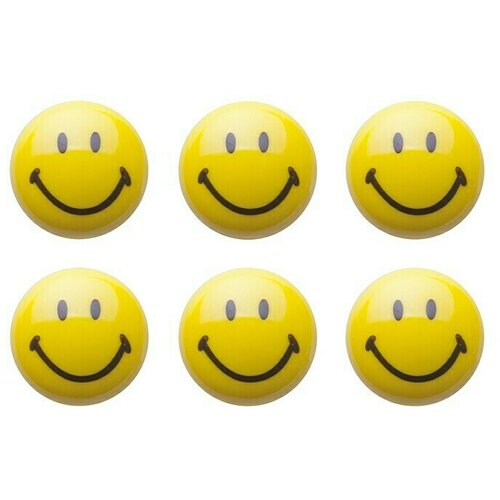 ZELLER Komplet magnetov Smiley (6-delni, premer: 3 cm) Slike