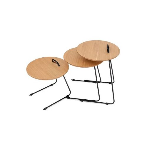 Woody Fashion metis - natural natural nesting table (3 pieces) Slike