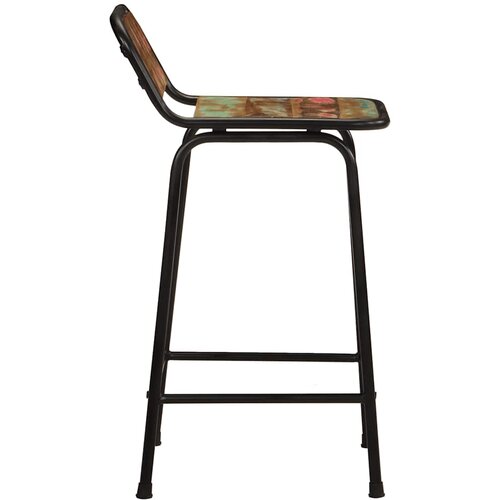  Barski stolci 4 kom 46x35,5x80 cm masivnog obnovljenog drva Slike