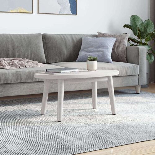  Ploča za stol bijela 70x35x2 5 cm od masivne borovine ovalna Slike