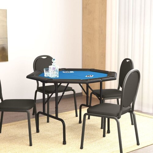  Zložljiva poker miza za 8 igralcev modra 108x108x75 cm Slike