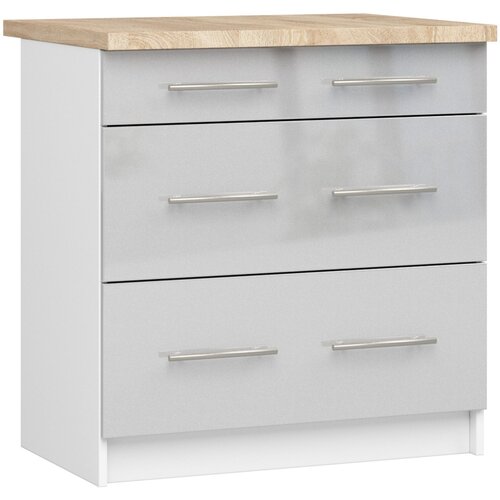 AKORD OLIWIA S80 3SZ Kabinet + BELA / METALNA SREBRNA PLOŠČA, (21713690) Cene