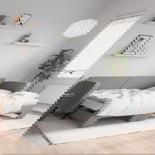  The Living Store Izvlečna dnevna postelja z vzmetnicami siva 100x200 cm blago - Izvlečna Dnevna Postelja, (21441519) Cene