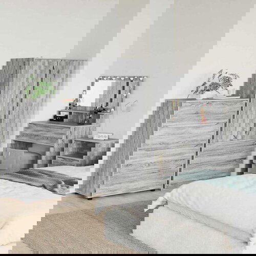 VidaXL Omare za shranjevanje 2 pcs Siva Sonoma 80 x 48 x 105 cm Slike