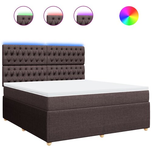 vidaXL Box spring postelja z vzmetnico temno rjava 180x200 cm blago, (21310408) Cene
