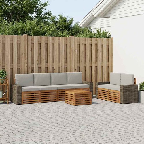  Set vanjskih sofa 7 kom. Prirodna i svjetlosiva Cijene
