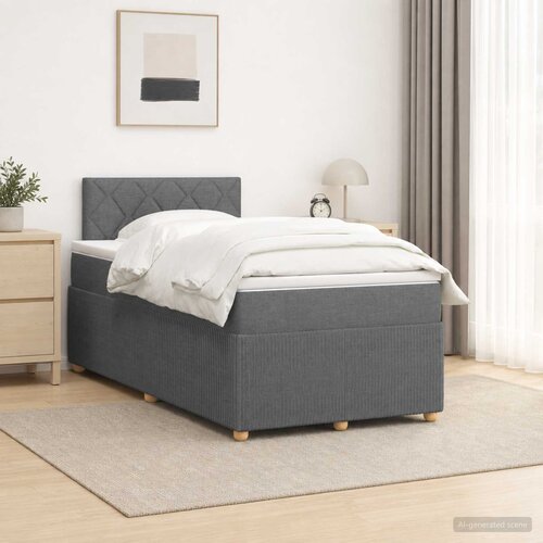  Boxspring krevet s madracem Tamnosiva 120 x 200 cm Tkanina Cene