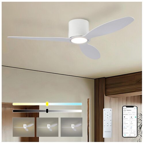  ZEVENTI - LED plafonski ventilator VENTORA LED/24W/230V Wi-Fi Tuya, beli + daljinski upravljač Cene
