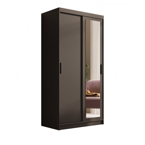 ADRK Klizni ormar s ogledalom Hailey 100 cm - CRNA Slike