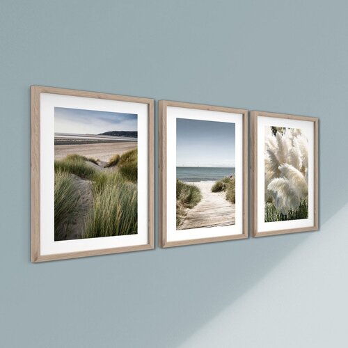 Styler Tiskane slike v kompletu 3 ks z okvirjem 30x40 cm Tranquil &amp;ndash; Slike