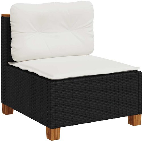  9-dijelni set vrtnih sofa s jastucima crni od poliratana Crna 63.5 x 63.5 x 62 cm Slike