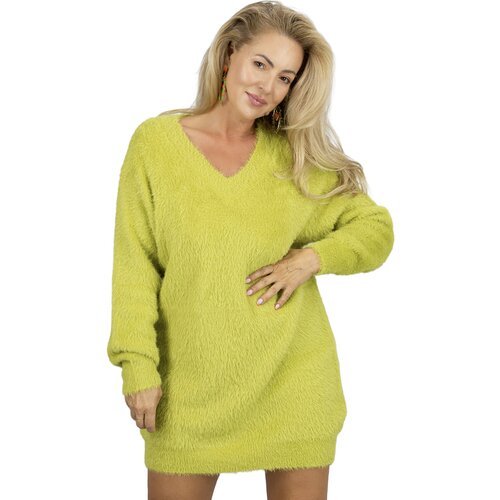 Pri Fluffy sweater knit dress neckline FUZZYVIBE Slike