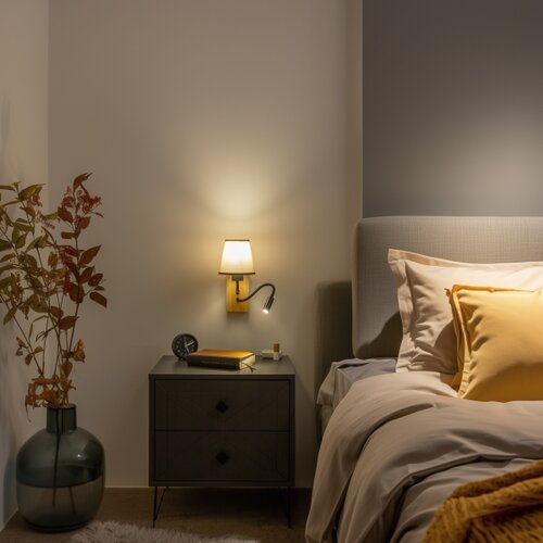  Brilagi - LED zidna lampa NUBILA WOOD 1xE27/25W/230V + LED/3W hrast/braon Slike