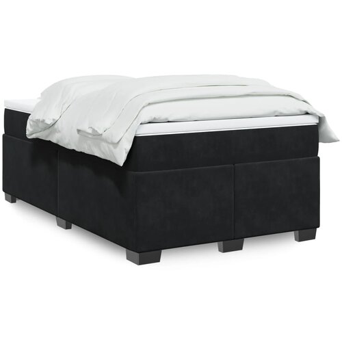 VidaXL Box spring postelja z vzmetnico črna 120x200 cm žamet Slike