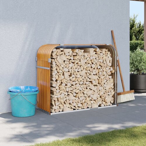 VidaXL Držač za cjepanice svjetlosmeđi 120x45x100 cm pocinčani čelik Slike