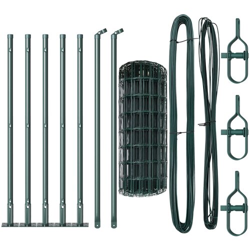 vidaXL Euro Ograda s 7 Ojačanim Postovima 0.6x10 m, Vruće pocinčani čelik Cene