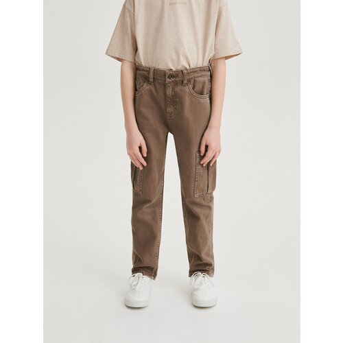 Reserved Hlače classic denim regular - Rjava Slike