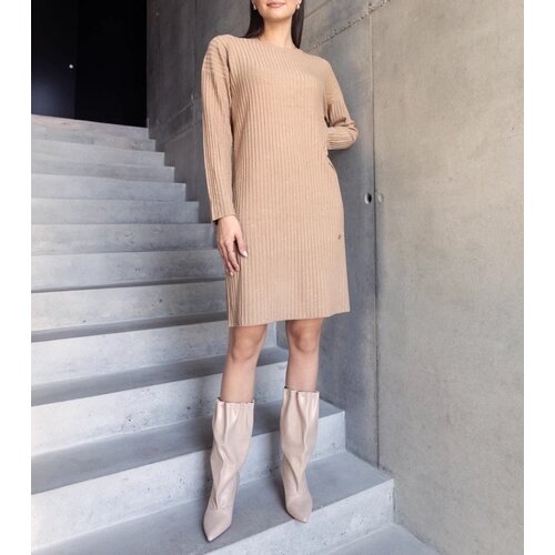  Beige shimmering midi dress Kadyra Slike