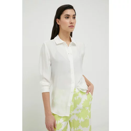 Armani Exchange Košulja za žene, boja: bijela, regular, s klasičnim ovratnikom