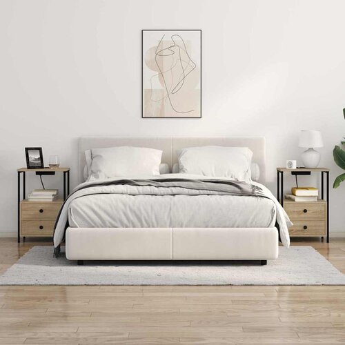  Noćni ormar s ladicama 2 pcs Sonoma hrast 40 x 31 x 60 cm Slike