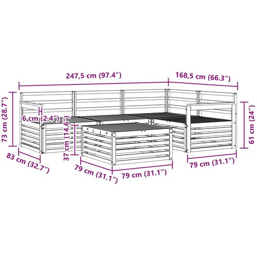  Set vanjskih sofa 5 kom. Prirodna Čvrsto drvo akacije Slike