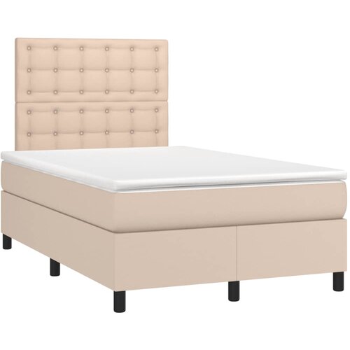 vidaXL Box spring postelja z vzmetnico kapučino 120x190cm umetno usnje, (21111915) Cene